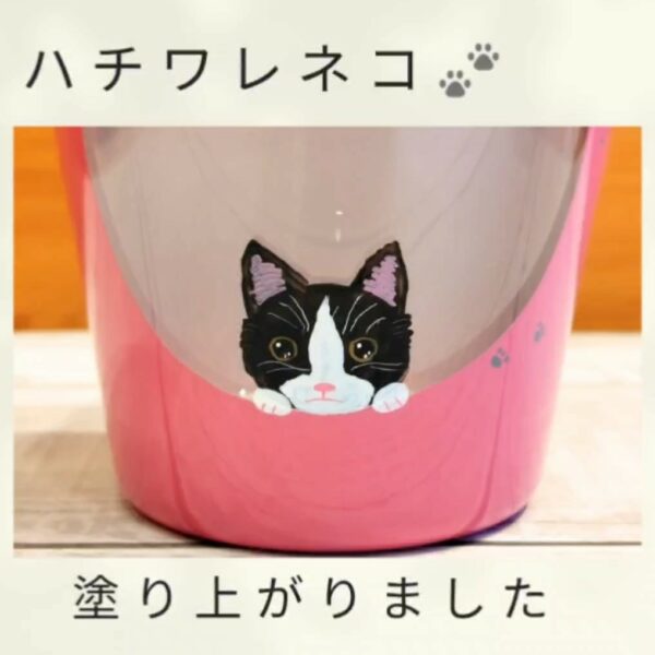 ハチワレネコ🐾お月見シリーズ（ピンク）